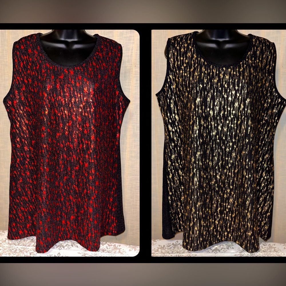 *Like New!* Women’s Creation Brand Shimmer Metallic Blouse Tank Tops Plus SZ XXL